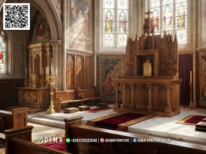 Mimbar Altar Gereja Gothic Jati Mewah Céleste 224BT &mdash; Bufet TV Jepara | Buffet Jepara Terbaru | Meja TV Mewah