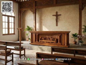 Mimbar Altar Gereja Jati Veritas Premium Ukir Mewah 227BT &mdash; Bufet TV Jepara | Buffet Jepara Terbaru | Meja TV Mewah