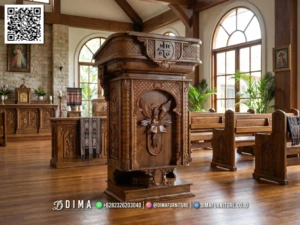 Mimbar Gereja Jati Gloria Premium Ukir Mewah 226BT &mdash; Bufet TV Jepara | Buffet Jepara Terbaru | Meja TV Mewah