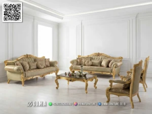 Sofa Tamu Mewah Jepara Ukir Emas Padrino 242BT &mdash; Bufet TV Jepara | Buffet Jepara Terbaru | Meja TV Mewah