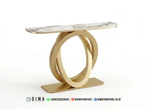 Meja Konsol Mewah Marmer Gold Modern Round 246BT &mdash; Bufet TV Jepara | Buffet Jepara Terbaru | Meja TV Mewah