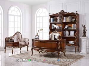 Set Meja Kantor Mewah Klasik Vivienne 253BT &mdash; Bufet TV Jepara - Dima Furniture Jepara